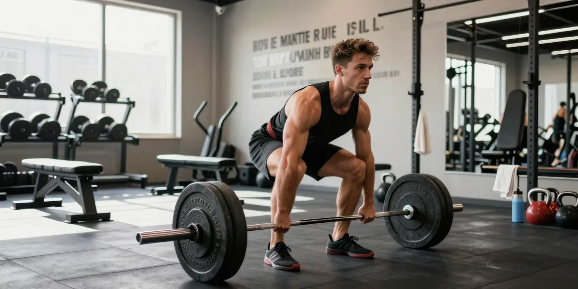 Anabolikashop: Bodybuilder beim Krafttraining mit Gewichten im modernen Fitnessstudio.