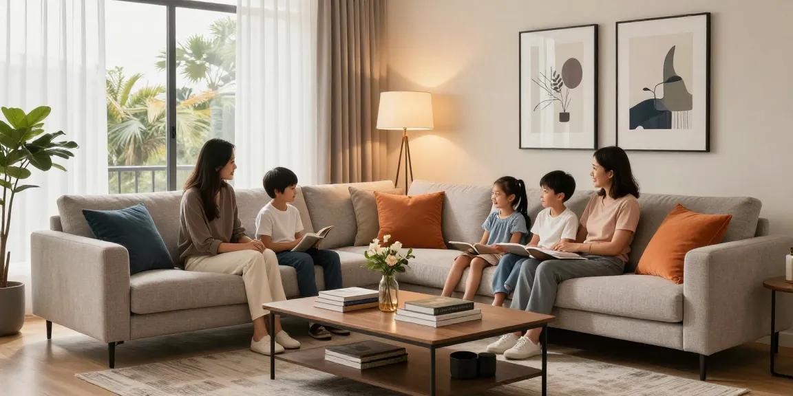 Erleben Sie stilvolles Wohnen mit möbel online kaufen in einem gemütlichen Familienwohnzimmer-Setup.