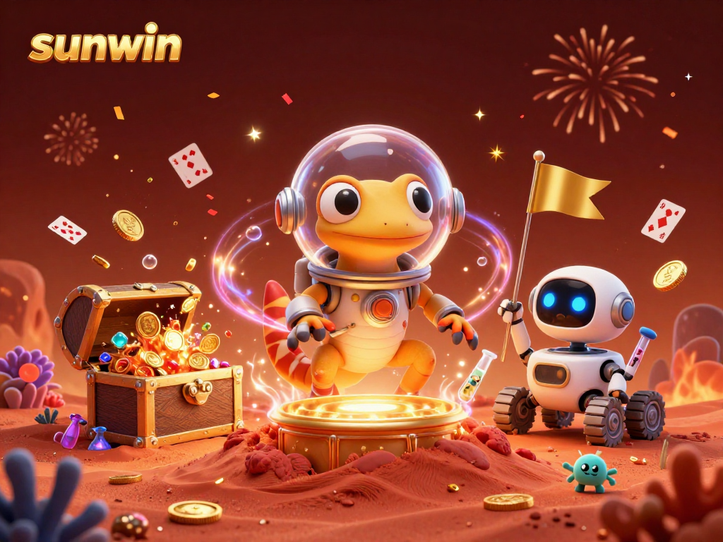 Join the fun at sunwin, where a Martian gecko discovers a hidden casino in a vibrant 3D world!
