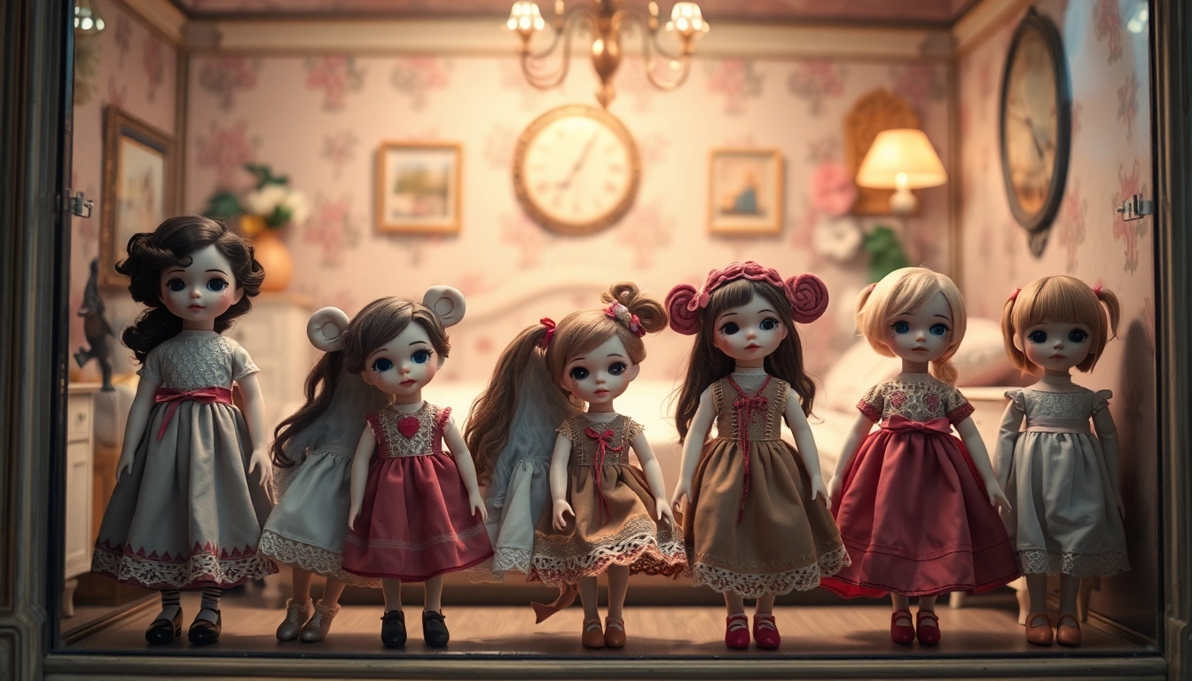 Kreation von einzigartigen Gutdolls in einem eleganten Display.