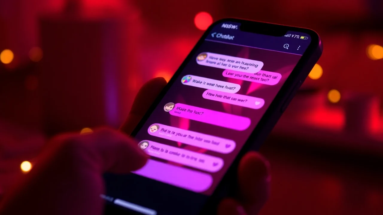 AI chat NSFW interaction with vibrant character responses and engaging emojis.