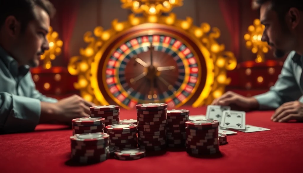 Engaging casino scene showcasing Ta 88 themed poker table with chips and cards.
