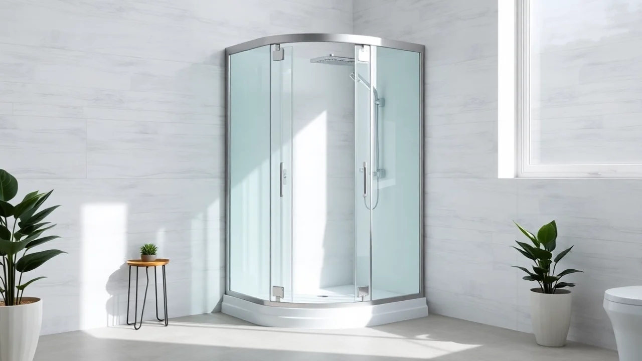 Genießen Sie die elegante sonni Duschkabine 100x100 in einem modernen Badezimmer mit hellem Design.