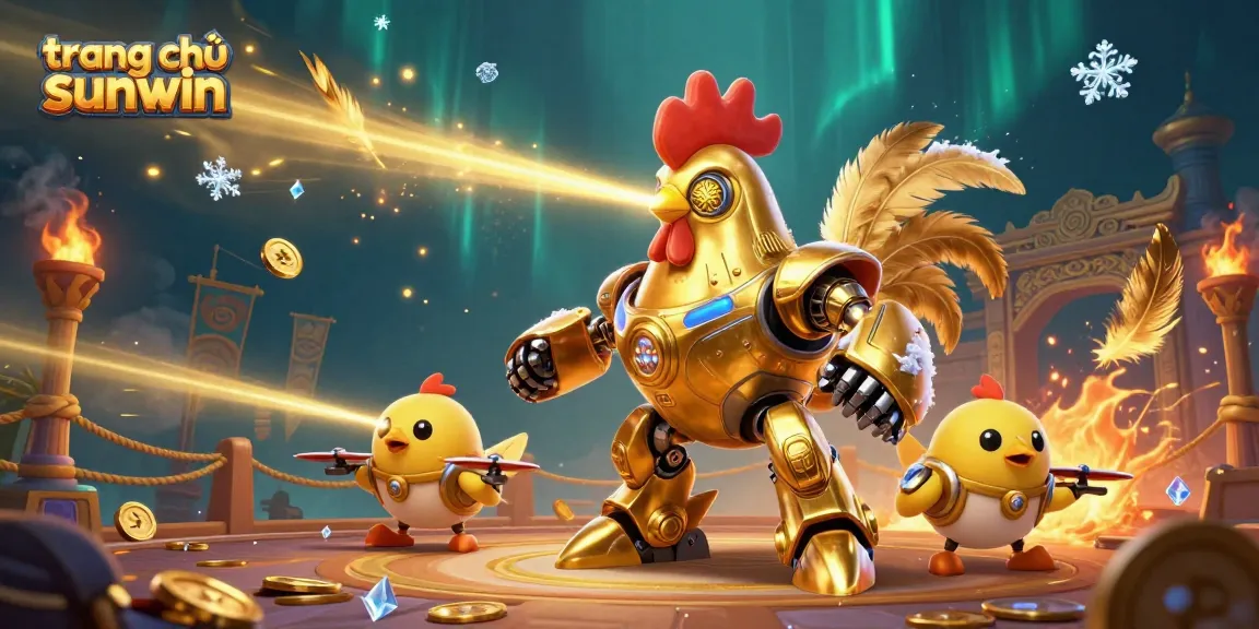 Engage with the vibrant world of gambling on trang chủ sunwin featuring dynamic characters and gold elements.